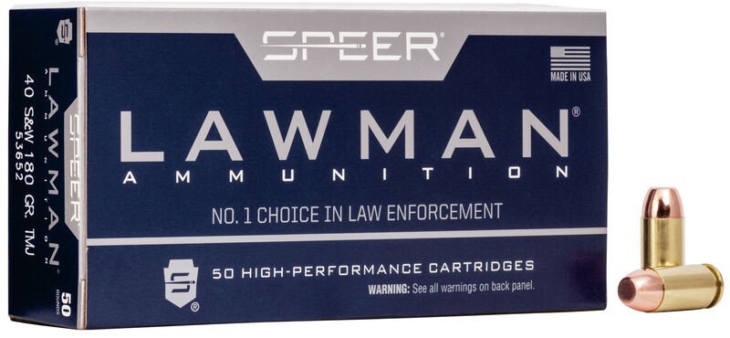SPEER 53652 LAWMAN AMMO .40 S&W 180GR TMJ 50/100