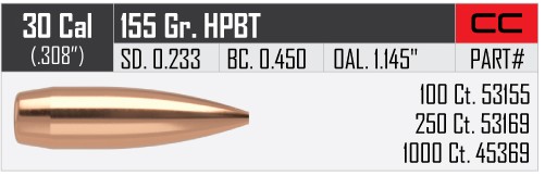 100 NOSLER J-4 .308-155 HPBT