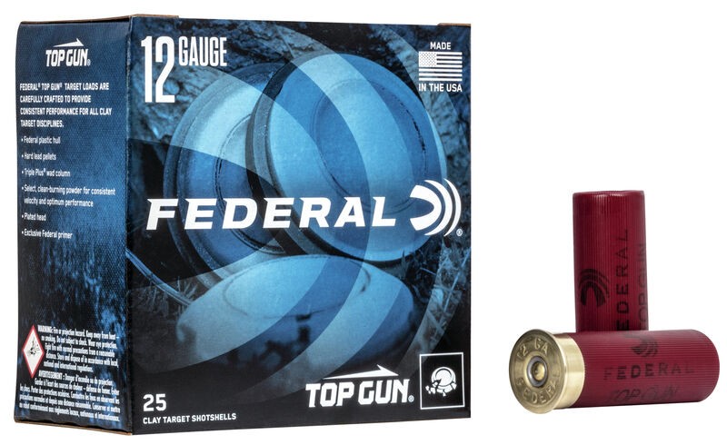 FED TG128 TOP GUN SHOT- SHELLS .12GA 2-3/4_ 3DE 1-1/8OZ #8 2