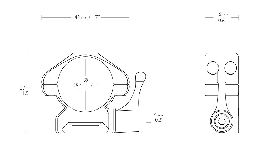 Stahl Montagen - Weaver, 1 Inch Diameter, Low (Lever)