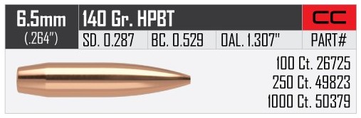 100 NOSLER J-4 .264-140 HPBT