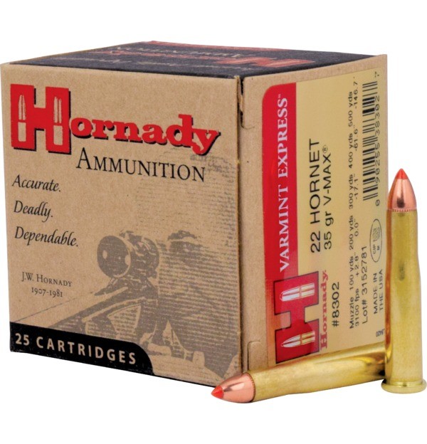 HORNADY 8302 V-MAX AMMO .22 HORNET 35GR 25/250 2KG