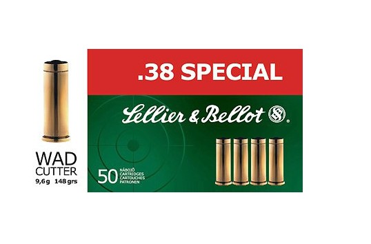 Sellier & Bellot, .38 Special, Wadcutter 148 grs.
