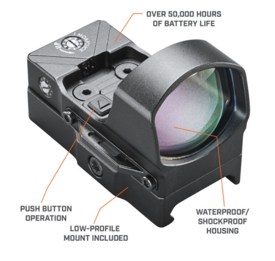 BUSHNELL AR71XRS 1X REFLEX SIGHT AR FS 2.0 BLACK 4 MOA HI RI