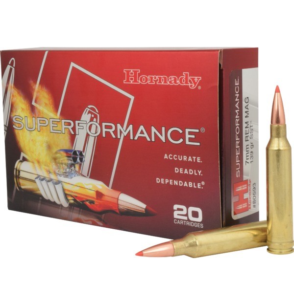 HORNADY 80593 AMMO SUPERFORM. LINE  7MM REM MAG 139GR SST 20