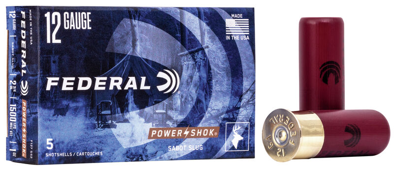 FEDERAL F127SS2 _POWER SHOK_ SABOT SLUG .12GA 2-3/4_ MAX 1OZ