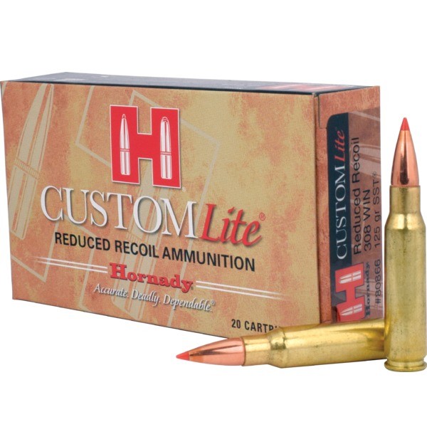 HORNADY 80866 CUSTOM LITE AMMO .308 WIN 125GR SST LITE 20/20