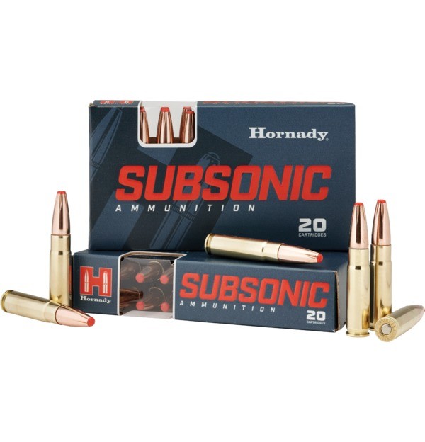 HORNADY 80877 SUBSONIC AMMO .300 BLACKOUT 190GR SUB-X 20/200