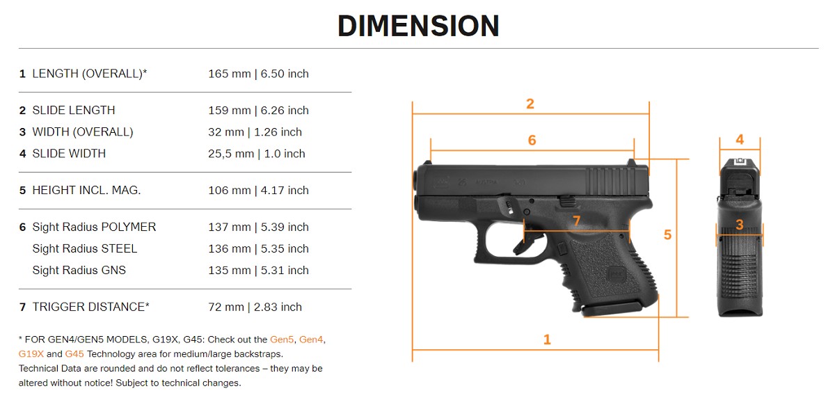 GLOCK PISTOLE 26 9MM LUGER OLIV