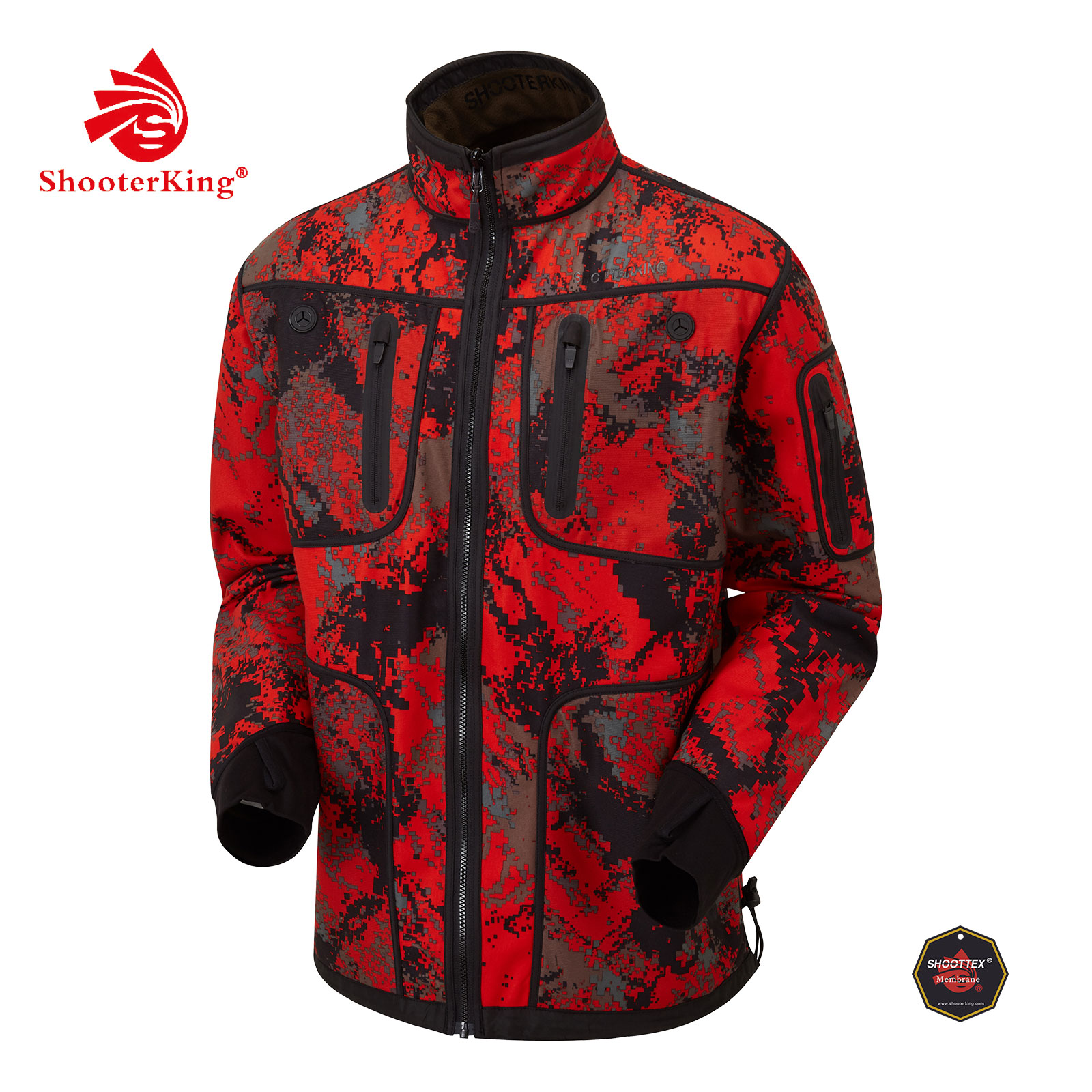 SHOOTERKING Softshell Jacke wendbar Forest Mist rot